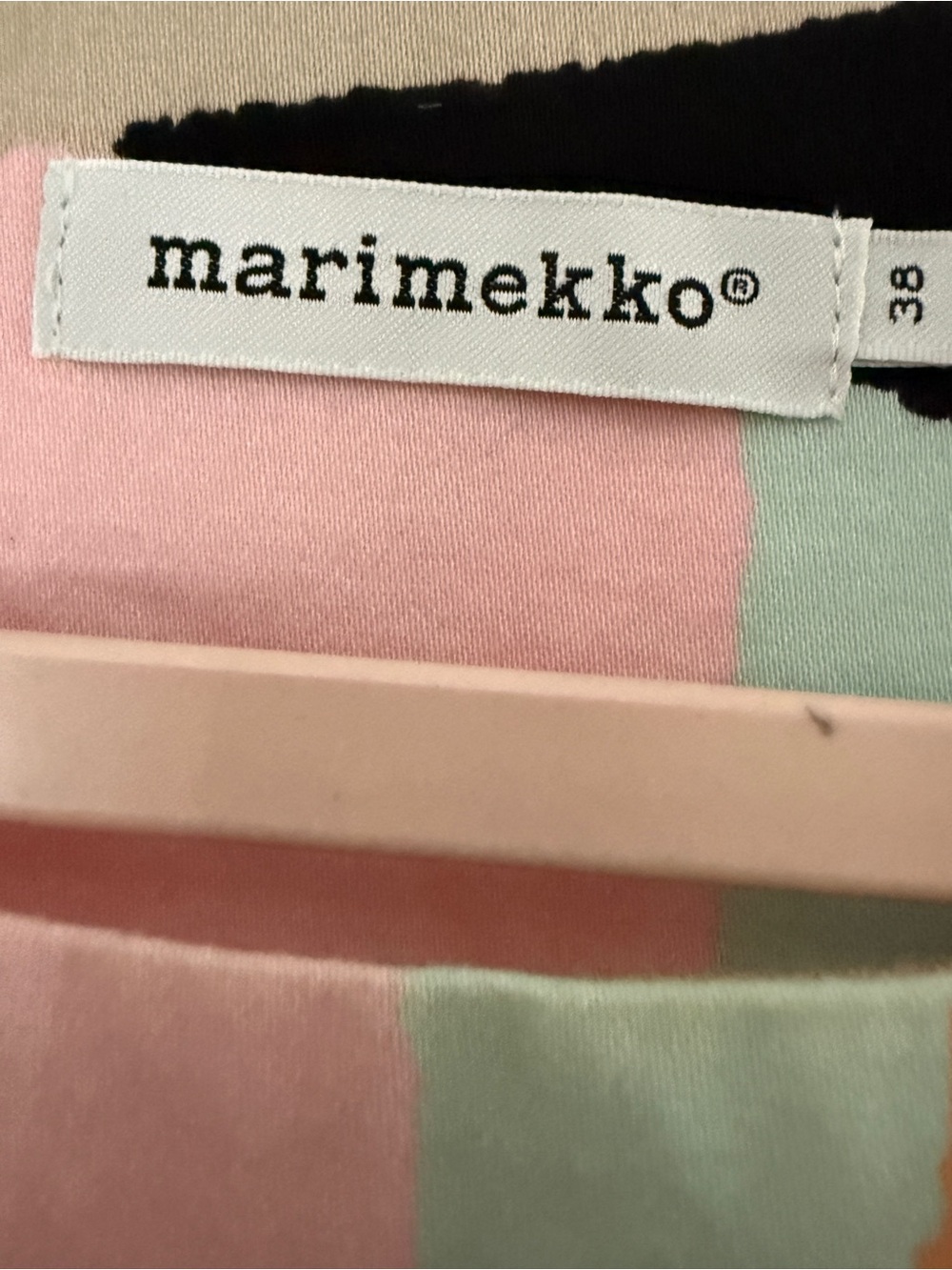 Marimekko Nippu 2014 Cotton Shift Dress Pastel Abstract Print Cap Sleeve Size 8 - Picture 3 of 11